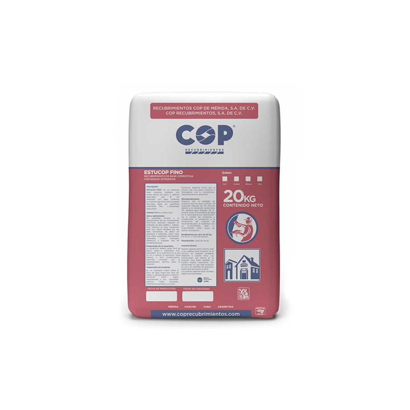 Estucop Fino Blanco (Saco 20 kg)