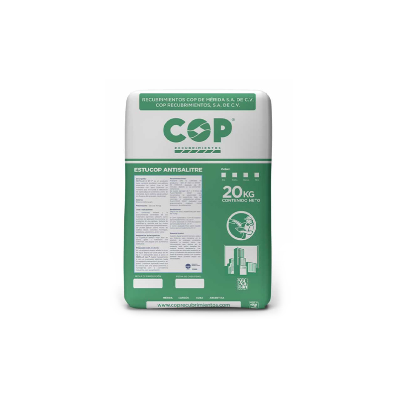 Estucop Antisalitre plus gris (Saco 20 Kg)
